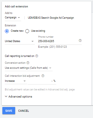 38 create call extension for UDMIDEAS