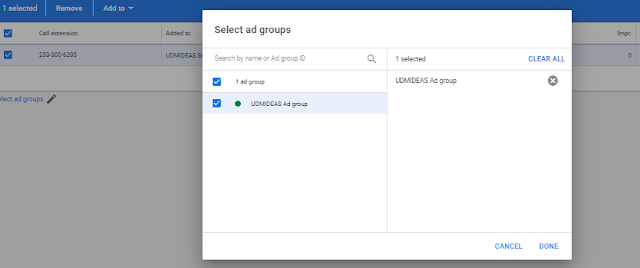 39 Add Call extension to the UDMIDEAS Add group